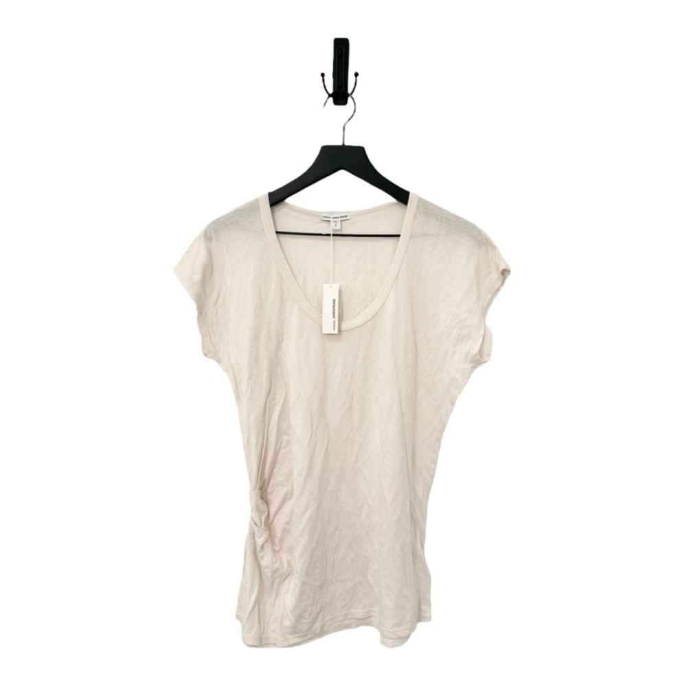 NEW STANDARD JAMES PERSE Ruched Side Scoopneck Short Sleeve TShirt in Light Pink